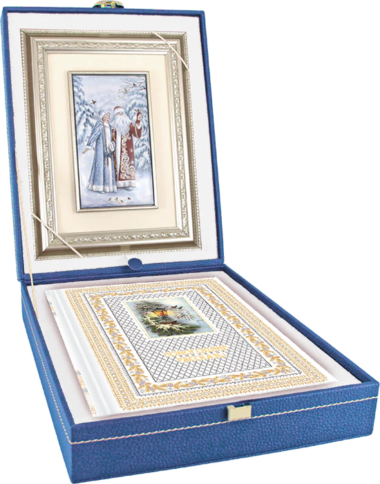 Gift set "New Year's stories" with a book and a panel, white